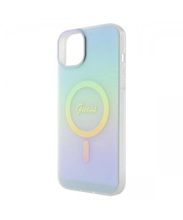 Guess GUHMP15MHITSQ iPhone 15 Plus 6.7" turquoise/turquoise hardcase IML Iridescent MagSafe