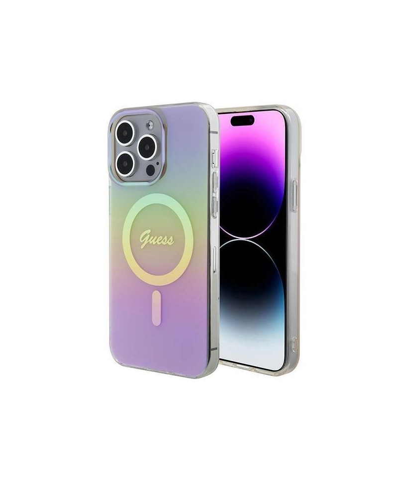 Guess GUHMP15XHITSP iPhone 15 Pro Max 6.7" pink/pink hardcase IML Iridescent MagSafe