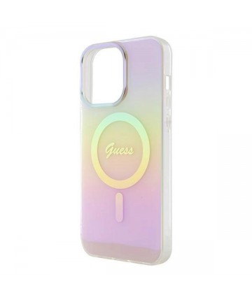 Guess GUHMP15XHITSP iPhone 15 Pro Max 6.7" pink/pink hardcase IML Iridescent MagSafe