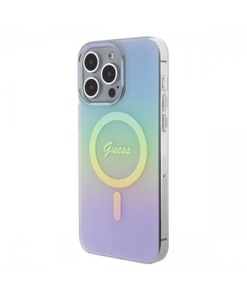 Guess GUHMP15XHITSQ iPhone 15 Pro Max turquoise/turquoise hardcase IML Iridescent MagSafe