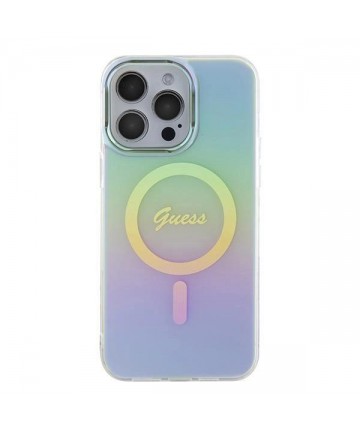Guess GUHMP15XHITSQ iPhone 15 Pro Max turquoise/turquoise hardcase IML Iridescent MagSafe