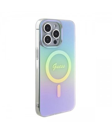 Guess GUHMP15XHITSQ iPhone 15 Pro Max turquoise/turquoise hardcase IML Iridescent MagSafe