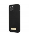 Guess Silicone Logo Plate MagSafe case for iPhone 13 mini - black