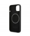 Guess Silicone Logo Plate MagSafe case for iPhone 13 mini - black