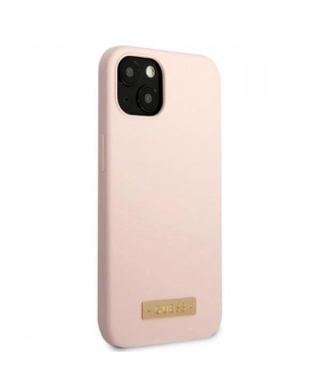 Guess GUHMP13SSBPLP iPhone 13 mini 5.4" pink/pink hard case Silicone Logo Plate MagSafe