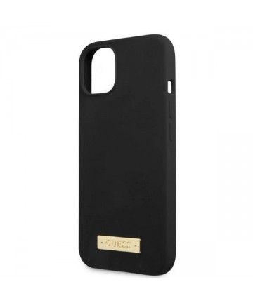 Guess GUHMP13MSPLK iPhone 13 6.1" black/black hard case Silicone Logo Plate MagSafe