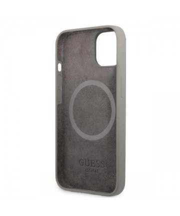 Guess GUHMP13MSPLG iPhone 13 6.1" grey/grey hard case Silicone Logo Plate MagSafe