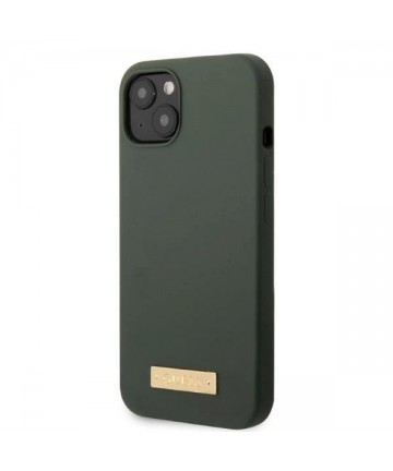Guess GUHMP13MSBPLA iPhone 13 6.1" green/khaki hard case Silicone Logo Plate MagSafe