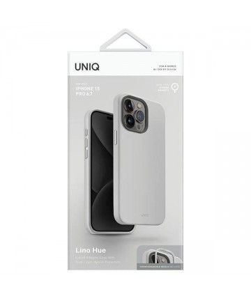 Uniq Lino Hue Magclick Charging case for iPhone 15 Pro Max - light gray