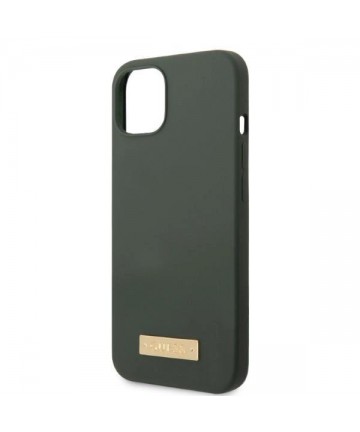 Guess GUHMP13MSBPLA iPhone 13 6.1" green/khaki hard case Silicone Logo Plate MagSafe