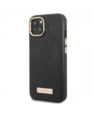 Guess GUHMP13MSAPSTK iPhone 13 6.1" black/black hardcase Peony Logo Plate MagSafe