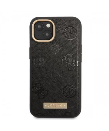 Guess GUHMP13MSAPSTK iPhone 13 6.1" black/black hardcase Peony Logo Plate MagSafe