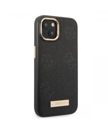 Guess GUHMP13MSAPSTK iPhone 13 6.1" black/black hardcase Peony Logo Plate MagSafe