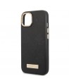Guess GUHMP13MSAPSTK iPhone 13 6.1" black/black hardcase Peony Logo Plate MagSafe