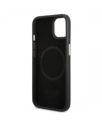 Guess GUHMP13MSAPSTK iPhone 13 6.1" black/black hardcase Peony Logo Plate MagSafe
