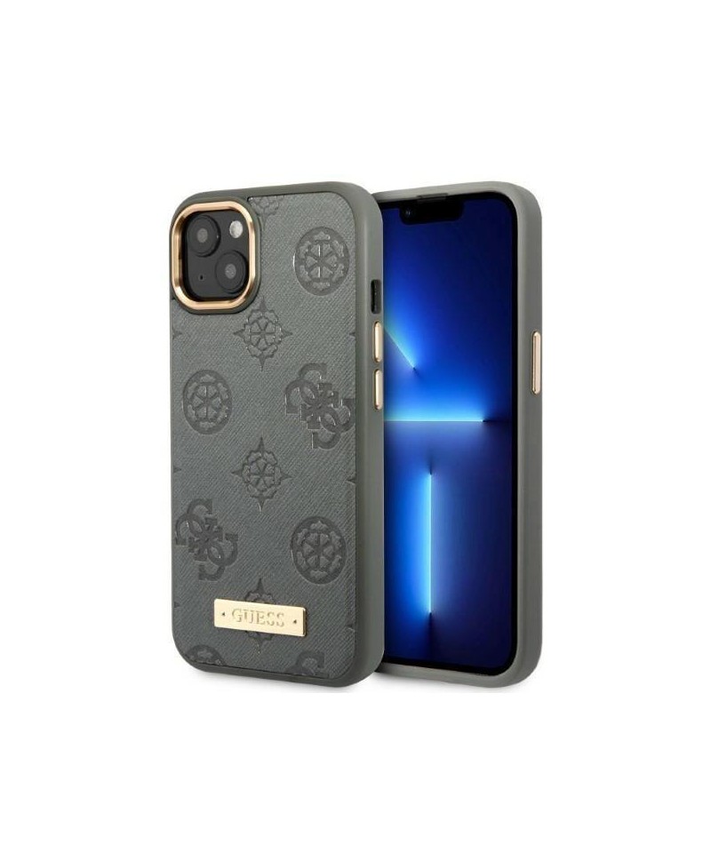 Guess GUHMP13MSAPSTG iPhone 13 6.1" grey/grey hardcase Peony Logo Plate MagSafe