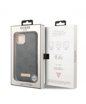 Guess GUHMP13MSAPSTG iPhone 13 6.1" grey/grey hardcase Peony Logo Plate MagSafe