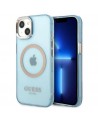 Guess Gold Outline Translucent MagSafe case for iPhone 13 - blue