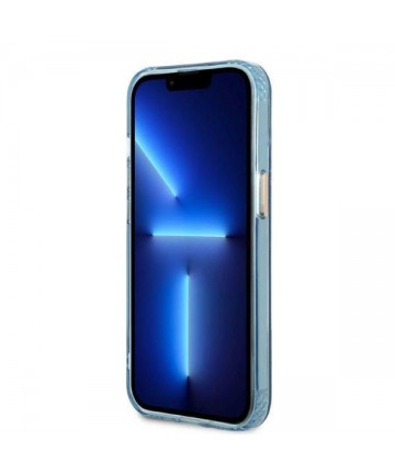 Guess Gold Outline Translucent MagSafe case for iPhone 13 - blue