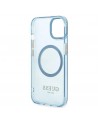 Guess Gold Outline Translucent MagSafe case for iPhone 13 - blue