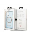 Guess Gold Outline Translucent MagSafe case for iPhone 13 - blue