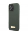 Guess Silicone Logo Plate MagSafe case for iPhone 13 Pro / iPhone 13 - green