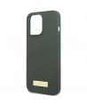 Guess Silicone Logo Plate MagSafe case for iPhone 13 Pro / iPhone 13 - green