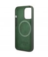 Guess Silicone Logo Plate MagSafe case for iPhone 13 Pro / iPhone 13 - green
