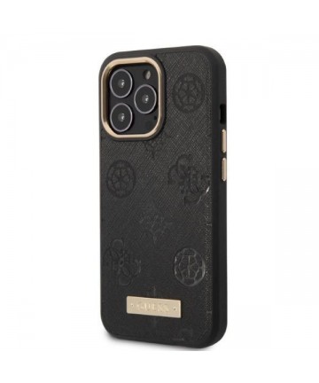 Guess GUHMP13LSAPSTK iPhone 13 Pro / 13 6.1" black/black hardcase Peony Logo Plate MagSafe