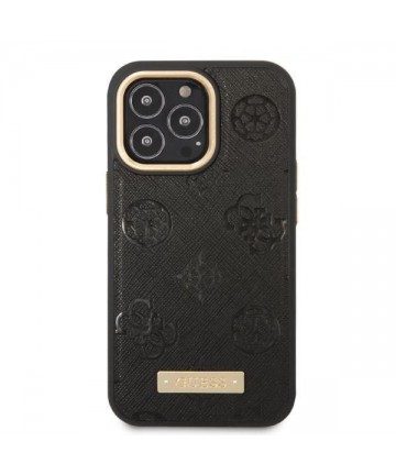 Guess GUHMP13LSAPSTK iPhone 13 Pro / 13 6.1" black/black hardcase Peony Logo Plate MagSafe
