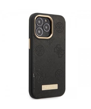 Guess GUHMP13LSAPSTK iPhone 13 Pro / 13 6.1" black/black hardcase Peony Logo Plate MagSafe