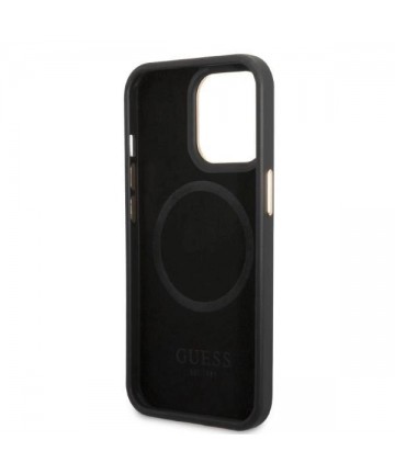 Guess GUHMP13LSAPSTK iPhone 13 Pro / 13 6.1" black/black hardcase Peony Logo Plate MagSafe