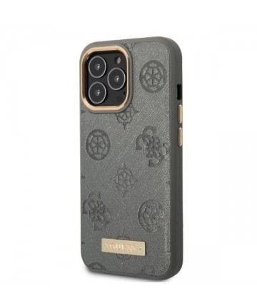 Guess GUHMP13LSAPSTG iPhone 13 Pro / 13 6.1" grey/grey hardcase Peony Logo Plate MagSafe
