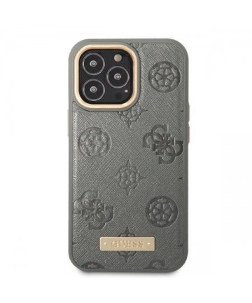 Guess GUHMP13LSAPSTG iPhone 13 Pro / 13 6.1" grey/grey hardcase Peony Logo Plate MagSafe