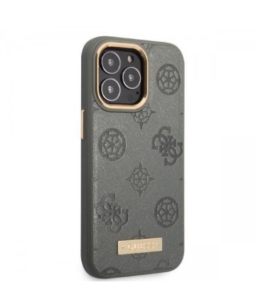 Guess GUHMP13LSAPSTG iPhone 13 Pro / 13 6.1" grey/grey hardcase Peony Logo Plate MagSafe