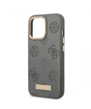 Guess GUHMP13LSAPSTG iPhone 13 Pro / 13 6.1" grey/grey hardcase Peony Logo Plate MagSafe