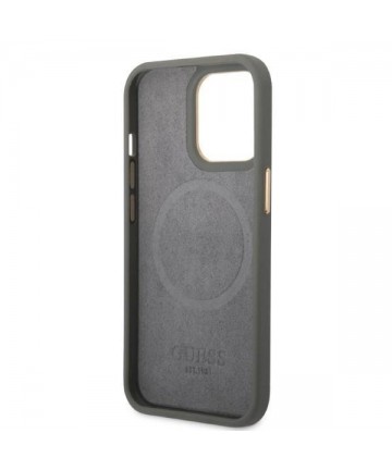 Guess GUHMP13LSAPSTG iPhone 13 Pro / 13 6.1" grey/grey hardcase Peony Logo Plate MagSafe