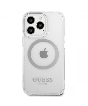 Guess Metal Outline MagSafe case for iPhone 13 Pro / iPhone 13 - silver