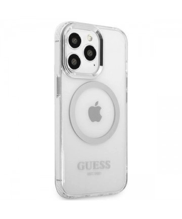 Guess Metal Outline MagSafe case for iPhone 13 Pro / iPhone 13 - silver