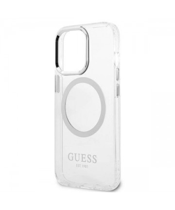 Guess Metal Outline MagSafe case for iPhone 13 Pro / iPhone 13 - silver