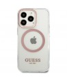 Etui Guess Metal Outline MagSafe na iPhone 13 Pro / iPhone 13 - różowe