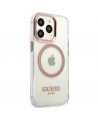 Etui Guess Metal Outline MagSafe na iPhone 13 Pro / iPhone 13 - różowe