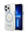 Etui Guess Metal Outline MagSafe na iPhone 13 Pro / iPhone 13 - niebieskie