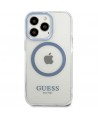 Etui Guess Metal Outline MagSafe na iPhone 13 Pro / iPhone 13 - niebieskie