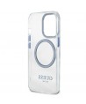 Etui Guess Metal Outline MagSafe na iPhone 13 Pro / iPhone 13 - niebieskie