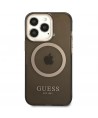 Guess Gold Outline Translucent MagSafe Case for iPhone 13 Pro / iPhone 13 - Black