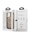 Guess Gold Outline Translucent MagSafe Case for iPhone 13 Pro / iPhone 13 - Black