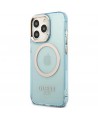 Guess Gold Outline Translucent MagSafe case for iPhone 13 Pro / iPhone 13 - blue