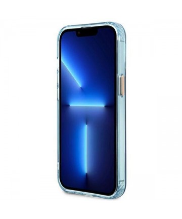 Guess Gold Outline Translucent MagSafe case for iPhone 13 Pro / iPhone 13 - blue