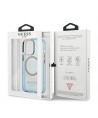 Guess Gold Outline Translucent MagSafe case for iPhone 13 Pro / iPhone 13 - blue